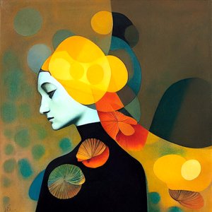 Abstracte bedachtzame vrouw, geïnspireerd door romina ressia door F. Abderrahim
