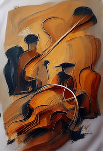 Digitale Abstracte Canvas in Diep Bruin