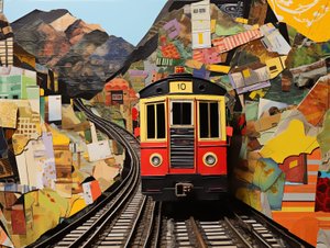 Kabeltreinstation collage stickers