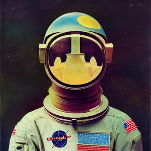 Abstract astronaut schilderij in de ruimte
