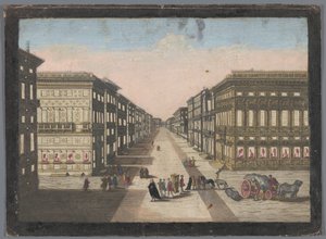 Gezicht op de Strada Nuova te Genua