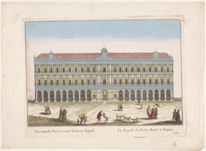 Gezicht op het Palazzo Reale te Napels door familie Remondini (attributed to)