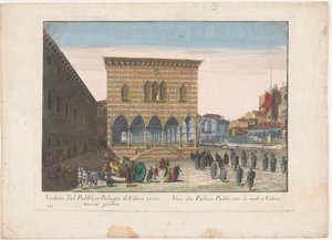 Gezicht op het Stadhuis te Udine