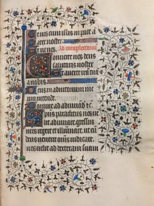 Getijdenboek (Gebruik van Parijs): Gedecoreerde Initiaal door follower of Boucicaut Master