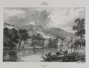 Pittoreske en romantische reizen in het oude Frankrijk. Auvergne: Château Neuf door probably by Antoine Louis Barye