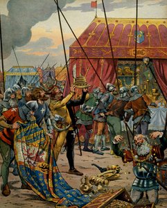 Geschiedenis van Frankrijk in de Middeleeuwen: De Zwitsers grijpen de rijkdom van Karel de Stoute (1433-1477), hertog van Bourgondië na de ramp van de Slag bij Grandson, die de overwinning van de confederatie, bondgenoten van Lodewijk XI van Frankrijk over door pseudonym for Onfray de Breville Jacques Job