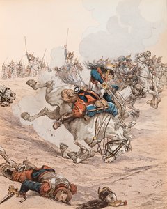 Aanval van de slagschepen bij de Slag van Reichshoffen (of Frœschwiller Woerth) in 1870, Privécollectie