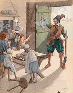 La hen au pot au temps de Henri IV (1553-1610) door pseudonym for Onfray de Breville Jacques Job