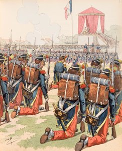Mis gehouden in het kamp van Chalon onder Napoleon III (ook kamp van Mourmelon), Privécollectie door pseudonym for Onfray de Breville Jacques Job