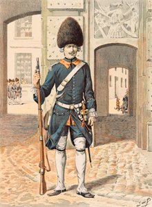 Outfit van Franse troepen door de tijden heen: 8e Regiment van de Koninklijke Garde (1815) door pseudonym for Onfray de Breville Jacques Job