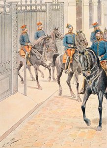 Outfit van Franse troepen te allen tijde: Honderd Gardes (Tweede Keizerrijk) door pseudonym for Onfray de Breville Jacques Job