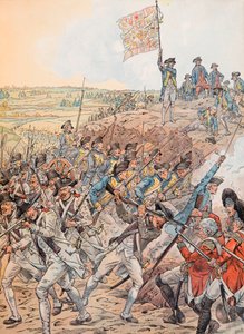 De Fransen tijdens de Slag bij Yorktown in oktober 1781 tijdens de Onafhankelijkheidsoorlog