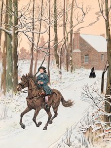 Jonge George Washington verlaat het ouderlijk huis in 1740 voor de Old Field School door pseudonym for Onfray de Breville Jacques Job