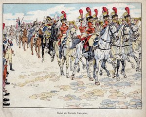 Het Franse leger betreedt Berlijn, 27 oktober 1806 - lithografie door Job (Jacques Onfroy de Bréville) uit 