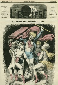De staking van de klerken, de illustratie suggereert het aankleden van de dansers van Jean-Baptiste Carpeaux