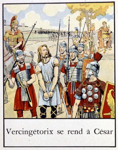 Vercingetorix geeft zich over aan Caesar - in 