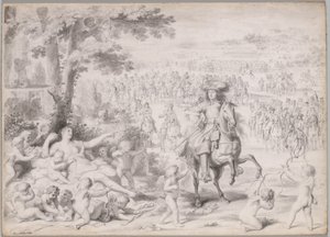 Lodewijk XIV gevangen door Venus door studio of Charles Le Brun