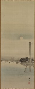Nachtelijke scène aan de Sumida-rivier