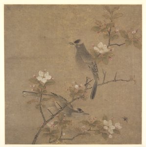Bloemen en Vogels door style of Qian Xuan