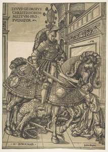 Sint Joris te paard, 1508-1518 door the Elder Hans Burgkmair