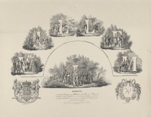 Allegorie op de deugden van koning Willem I, 1831