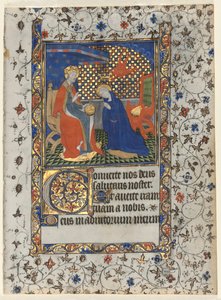 Bifolio uit een getijdenboek: Kroning van de Maagd door workshop of Boucicaut Master