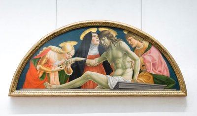 Sint Maria Magdalena, de Maagd Maria en Sint Johannes de Evangelist rouwend om de dode Christus door (1374 c.1420) Lorenzo da Sanseverino