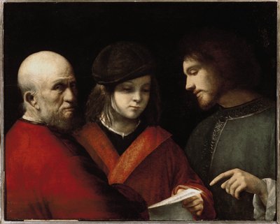 De Drie Leeftijden van de Mens - Olie op paneel, circa 1500 door Giorgione