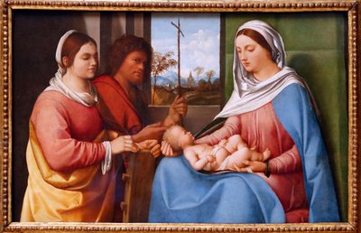 De Maagd en het Kind met Heiligen Catharina van Alexandrië en Johannes de Doper door Giorgione