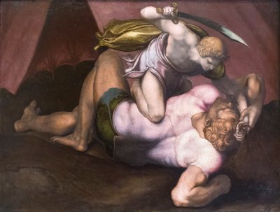 David en Goliath door (1509 66) Daniele da Volterra