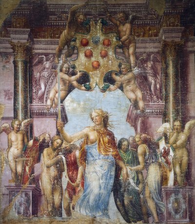 Allegorie van Justitie, schilderij door Daniele Ricciarelli, beter bekend als Daniele da Volterra of il Braghettone (1509-1566) door (1509 66) Daniele da Volterra