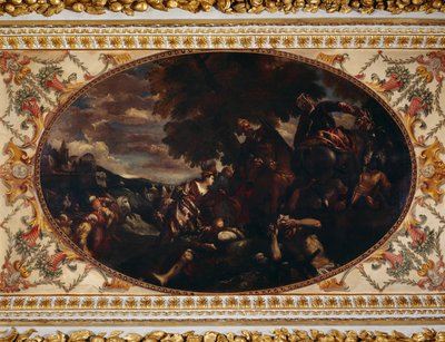 Verdediging van Scutari, Plafond van de galerij, Chiswick House, Londen door (1528 88) (after) Veronese