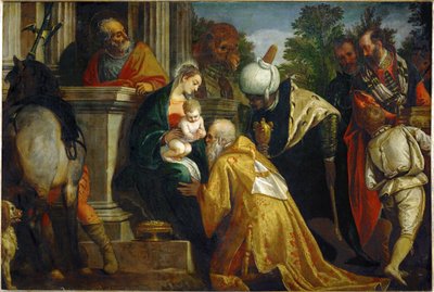 Aanbidding van de drie Koningen ... (schilderij op doek) door (1528-88) Veronese