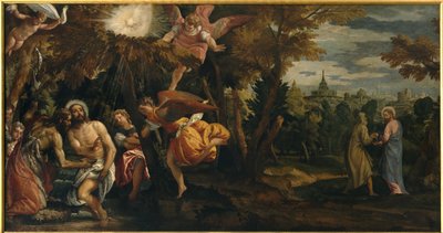 Doop en Verzoeking van Christus, c.1582 door Veronese