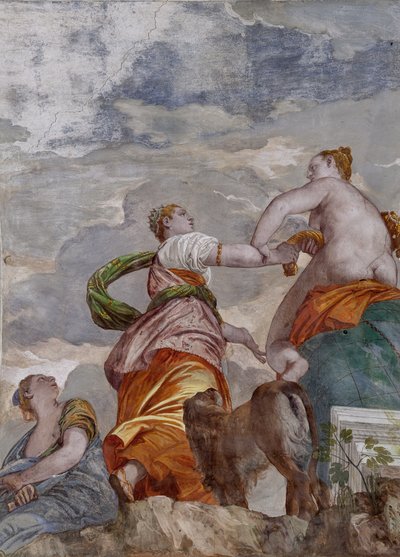 Fortuin, Ambitie en Afgunst, de Kamer van de kleine Hond (detail) door Veronese