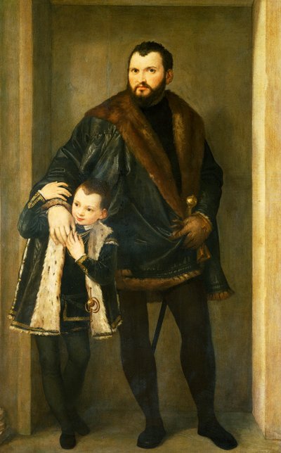 Giuseppe Da Porto met zijn zoon Adriano door Paolo Caliari bekend als Veronese door (1528 88) Veronese
