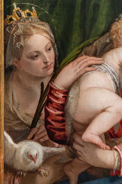 Madonna en kind Jezus tussen S. Catharina van Alexandrië en Petrus (detail) door (1528 88) Veronese