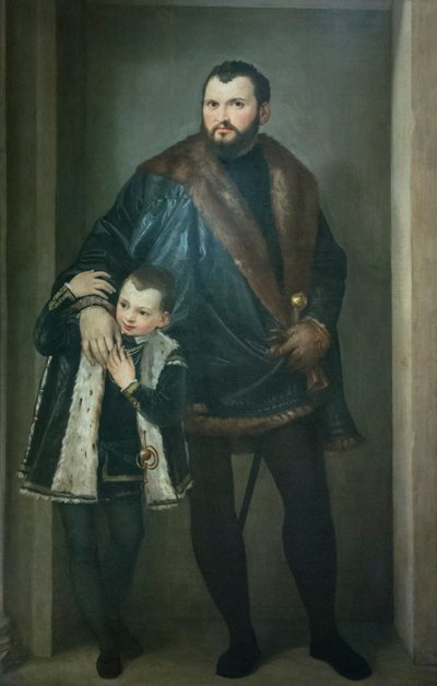 Portret van Giuseppe da Porto met zijn zoon Adriano door (1528 88) Veronese