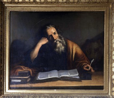 Sint Marcus schrijft het Evangelie - toegeschreven aan Veronese, Kerk van La Turbie door Veronese