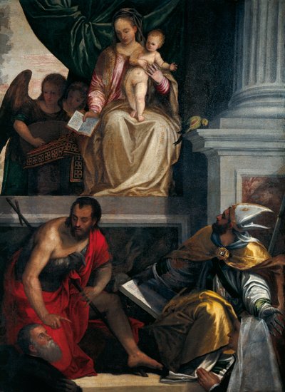 Madonna en heiligen met Bevilacqua Lazise schenkers door (1528 88) Veronese