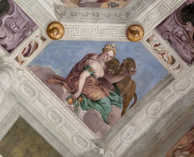 Paolo Caliari bekend als Veronese, fresco, Villa Barbaro, Maser, Italië door Veronese