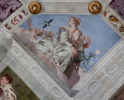 Paolo Caliari bekend als Veronese, fresco, Villa Barbaro, Maser, Italië door Veronese