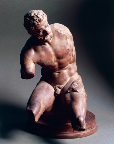 Mannelijke naakt, circa 1572, door Giambologna, terracotta sculptuur door Giambologna
