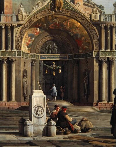 (detail) Capriccio van een kerk door Canaletto