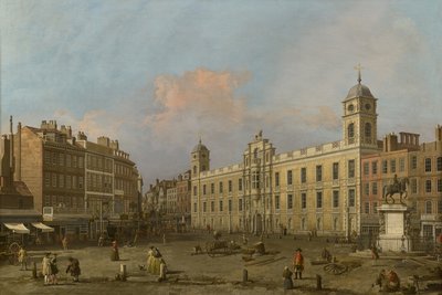 Londen, een uitzicht op Northumberland House, kijkend naar het oosten door Canaletto