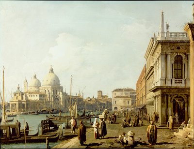 Venetië: een uitzicht op Santa Maria della Salute en het Canal Grande vanaf de Piazzetta door Canaletto