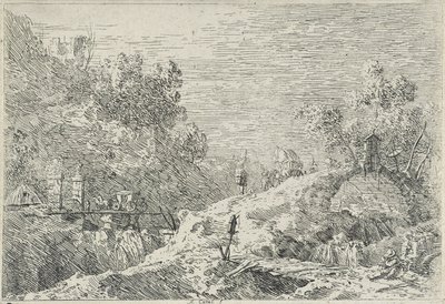 Landschappen met vijf bruggen door Canaletto