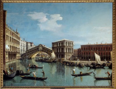De Rialtobrug in Venetië door Canaletto