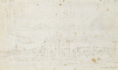 Murano: San Giovanni Dei Battuti, Met Venetië in de Verte, ca. 1735-40 door Canaletto