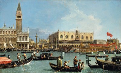 Terugkeer van Bucintoro naar Molo op Hemelvaartsdag door Canaletto